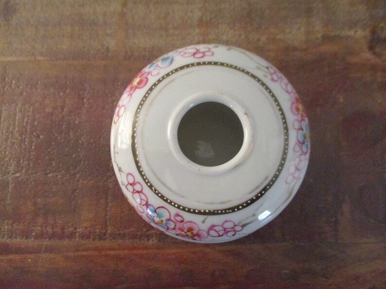 Art Deco Vintage porcelain floral hair jewelry and receiver dish two pieces made in Japan