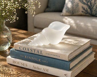 Vintage Frosted St. Louis France Crystal Conch Shell, Elegant Coastal Accent, Collector’s Piece