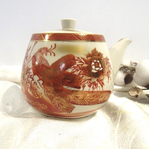 Vintage Kutani Ware Kyusu Teapot: Japanese Side Handle Teapot