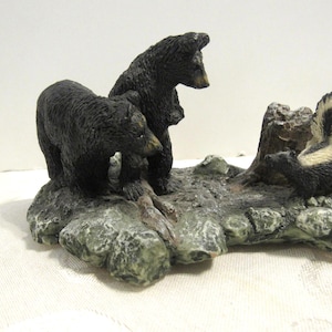 Living Stone Black Bear Figurine: &quot;Black Bear&#39;s First Mistake&quot; Collectible