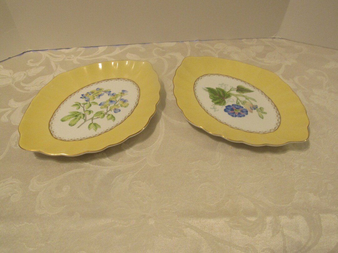 Andrea by Sadek Oval Scalloped Plates english Garden Etsy