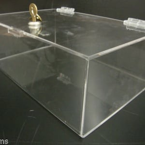 Displays2buy 12" x 8" x 4" Locking Safe Box Acrylic Lucite Clear Countertop Display Show Case