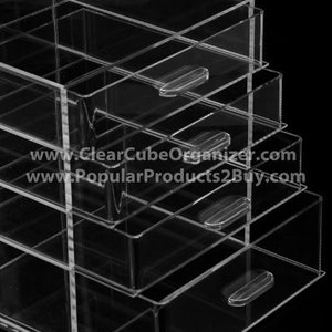 Displays2buy 4 Pull Out drawers Clear Cube Acrylic Organizer