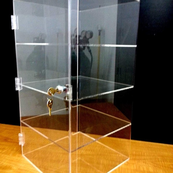 Displays2buy 12" x 12" x 23" Locking Security Showcase Safe Box Acrylic Countertop Display Case