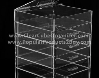 Displays2buy 5 drawers plus one w/lid Acrylic Cube Organizer