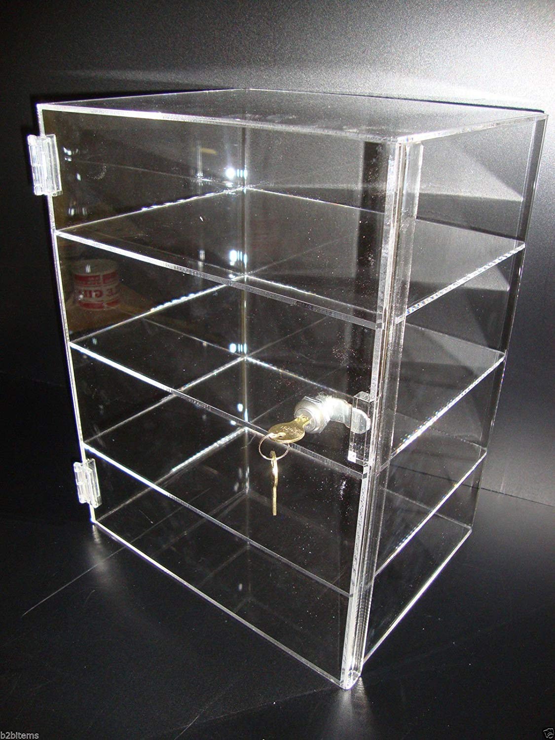 24x18x3 Inch Acrylic Display Case With Lock - Countertop Security Showcase For Collectibles