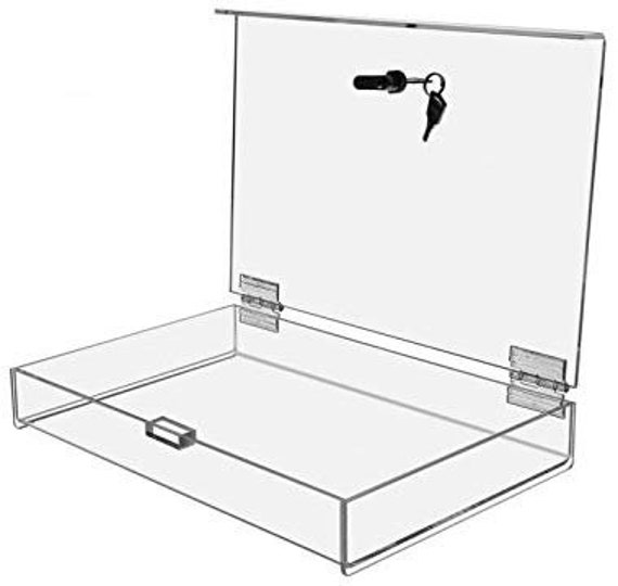 Displays2buy 12" x 8" x 1 1/2" Locking Security Showcase Safe Box Countertop Display Case