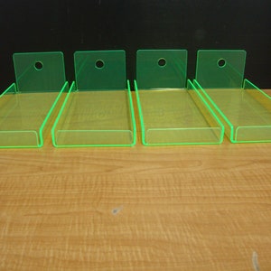 Displays2buy 4 Acrylic GREEN NEON trays bread Donut Bagels Cookie CUPCAKE Pastry Bakery Storage Display