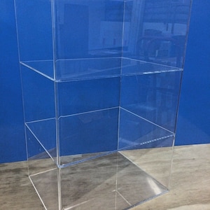 Displays2buy 12&quot; x 9.5&quot; x 19&quot;h 2 shelves WITHOUT DOOR Acrylic Lucite Countertop Display ShowCase Cabinet