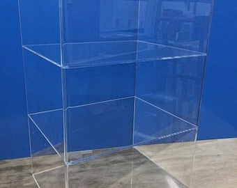 Displays2buy 12" x 9.5" x 19"h 2 shelves WITHOUT DOOR Acrylic Lucite Countertop Display ShowCase Cabinet