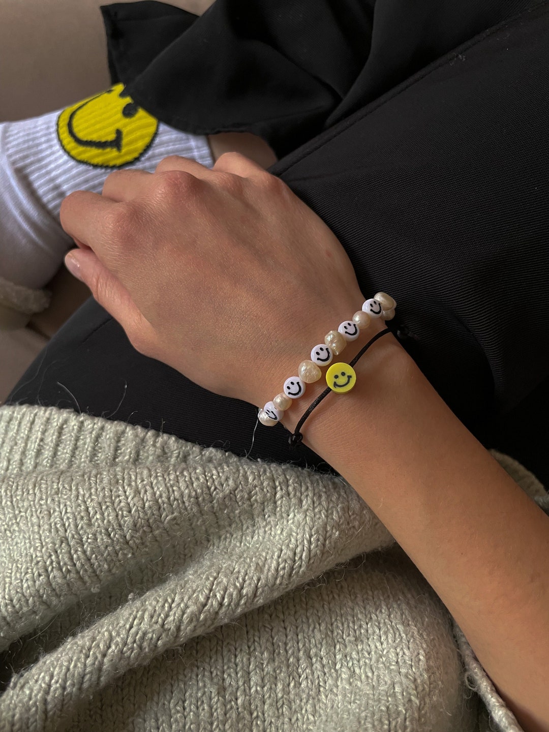 Bracelet Satin With Smiley Bracelet for Him and Her Etsy