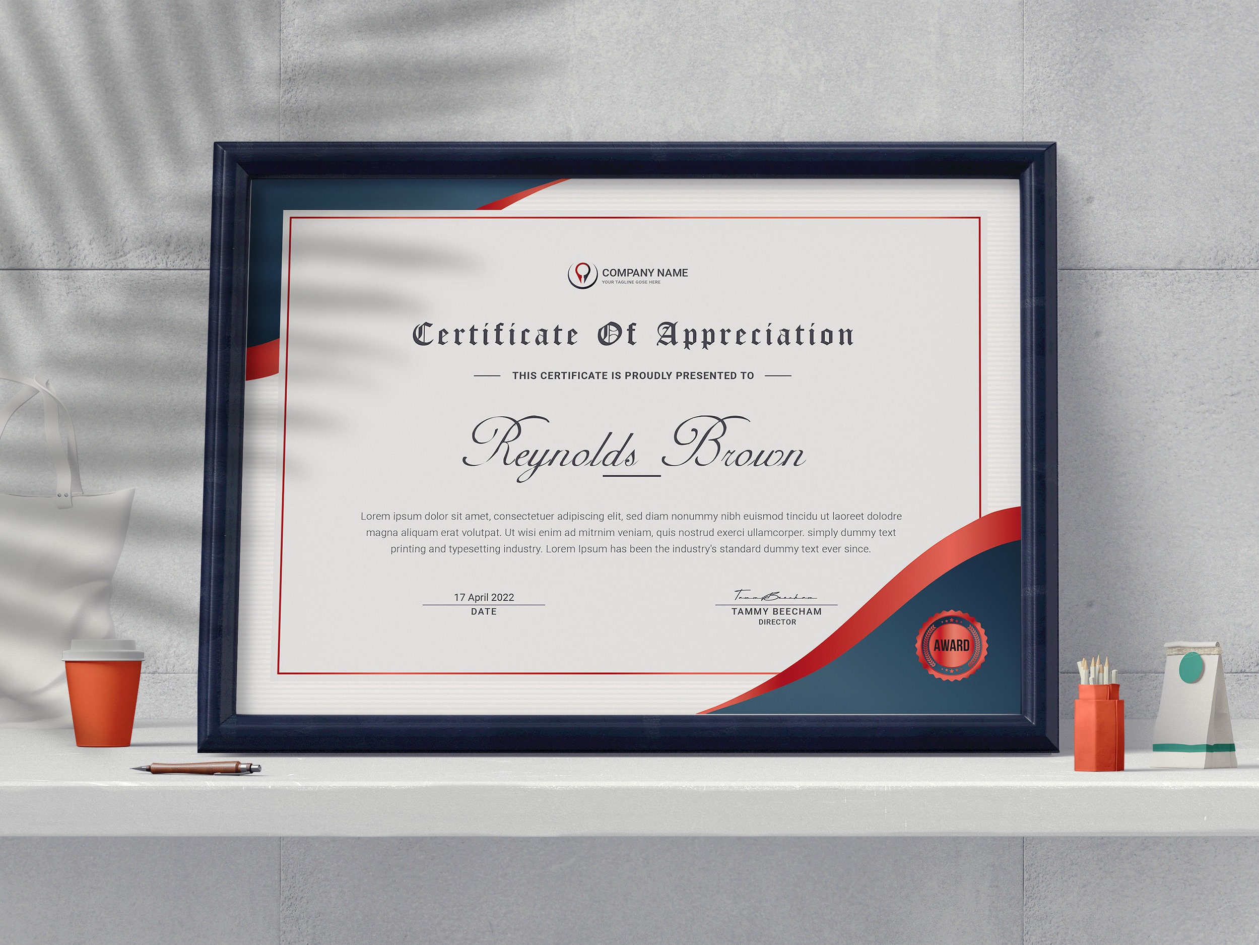 Certificate Template Word Certificate of Completion  Etsy For Borderless Certificate Templates