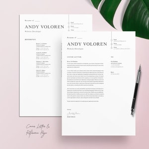 Minimalist Resume Template Editable on Any Device Clean Resume CV ...
