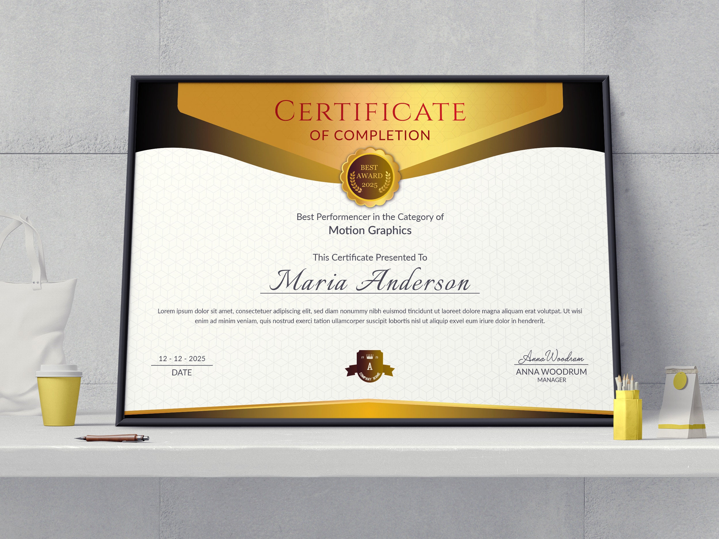 Certificate Template Word, Certificate of Completion, Appreciation  Certificate, Achievement Certificate, Award Certificate, Word Editable With Regard To Borderless Certificate Templates