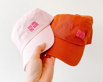 Here Comes the Bride Bachelorette and Bride Baseball Cap, Dad Cap Style
