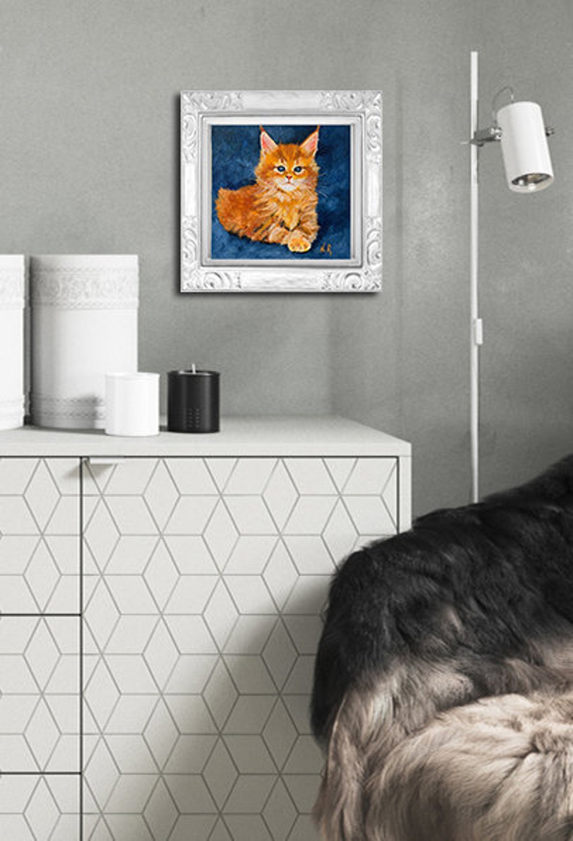 Kitten Painting Kitten Wall Art Cat Painting Small Etsy