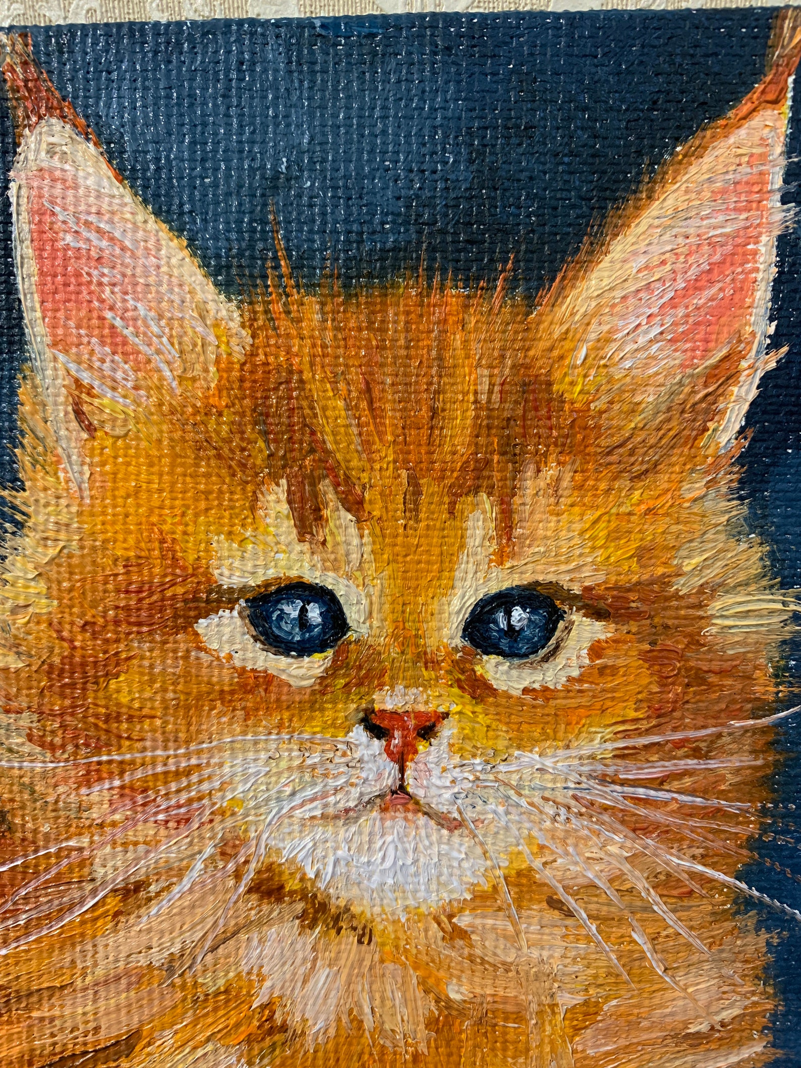 Kitten Painting Kitten Wall Art Cat Painting Small Etsy