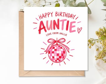 Personalisierte Geburtstagskarte für die Tante, Karte für Matcha-Liebhaber, süße Matcha-Geburtstagskarte mit Eis, cooles Geschenk für die Tante, Geburtstagskarte von Nichte oder Neffe