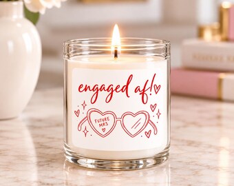 Engaged AF Candle, Pink Engagement Candle, Funny Engagement Gift, Bride to Be Gift, Newly Engaged Gift, Future Mrs Candle