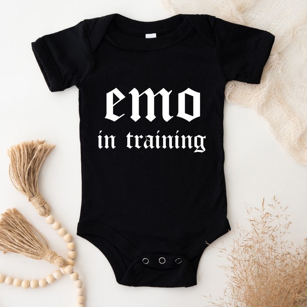 Emo In Training Baby Vest Grow Suit | | Announcement | Coming Soon | Sibling | Due Date | Pregnancy Gift | MCR | Emo | Punk | Pop