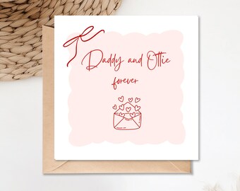 Cartão personalizado de Dia dos Namorados para pai e filha | Dia dos Namorados | Cartão de Dia dos Namorados | Casal | Noivo(a) | Namorada | Namorado(a) | Esposa | Marido