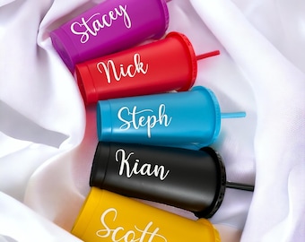 Personalised Name Cold Cup 24oz | Cup With Lid and Straw | Hen Party | Bridesmaid | Party | Birthday | Name Cup | Iced Coffee | Tumbler