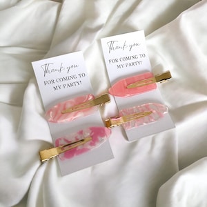 Haarspeldjes verjaardagsfeestje| Roze clips| Meisjesfeest |Bedankt voor je komst naar mijn feest | Goodiebag | Cadeau | Feesttas | Feestvarken