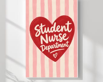 Kunstdruck für Krankenpflegeschüler/innen, Wandbild für Krankenpflegeschüler/innen, Geschenk für Krankenpflegeschüler/innen, Poster für zukünftige Krankenschwestern/Krankenpfleger, Geschenk für die Krankenpflegeschule, Geschenk zum Krankenpflegeabschluss, Rosa