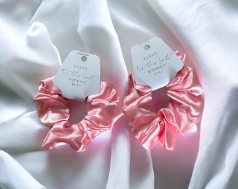 Pink Bridesmaid Scrunchie | Satin Scrunchie | Bridesmaid Proposal | Hen Party  | Gift | I Can’t Tie The Knot The Knot Without You | pale
