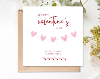 Cartão de Dia dos Namorados Personalizado com Corações para o Papai | Dia dos Namorados | Cartão de Dia dos Namorados | Casal | Noivo(a) | Namorada | Namorado(a) | Esposa | Marido