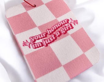 Désodorisant I'm Just A Girl | Assainisseur d'air pour voiture pour fille | Accessoires de voiture | Fille | Voiture fille | Nouveau pilote