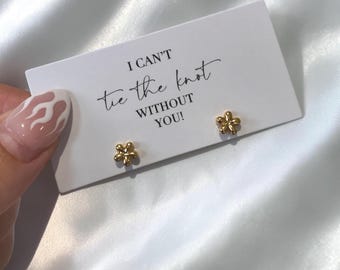 Brincos de Ouro para Daminha de Honra | Não Posso Me Casar Sem Você | Pedido de Casamento para Daminha de Honra