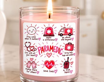 Paramedic Gift Candle, Paramedic Appreciation Gift, Ambulance Crew Gift, EMT Gift, Thank You Gift for Paramedic