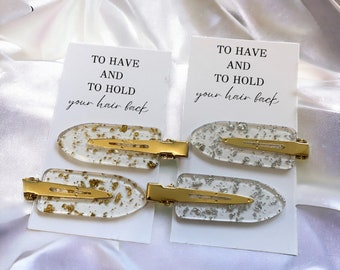 To Have and To Hold Wedding Hair Clips| Gold and Silver Flake Clips| Bridesmaid Proposal | Hen Party | Goodie Bag | Gift | Bridesmaid |