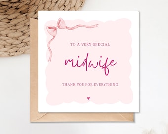 Midwife Thank You Card | Gift | Midwifery | Midwife  | Gift | Nurse |