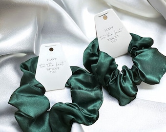 Emerald Green Bridesmaid Scrunchie | Satin Scrunchie | Bridesmaid Proposal | Hen Party  | Gift | I Can’t Tie The Knot The Knot Without You