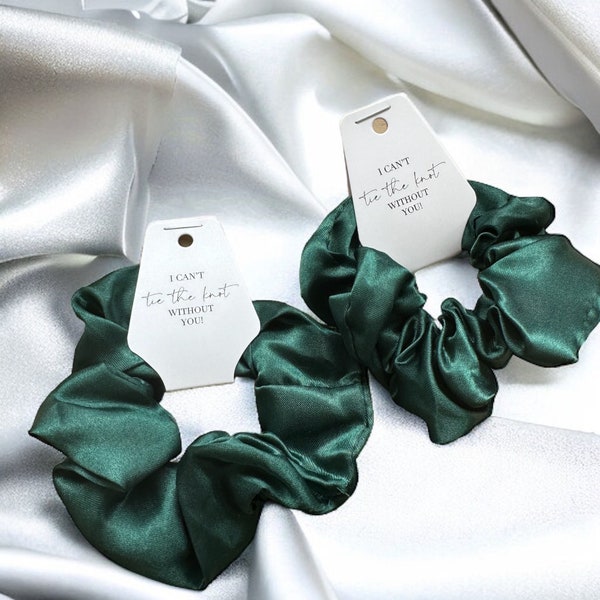 Emerald Green Bridesmaid Scrunchie | Satin Scrunchie | Bridesmaid Proposal | Hen Party  | Gift | I Can’t Tie The Knot The Knot Without You