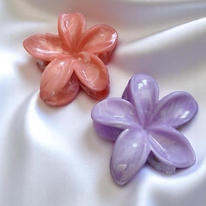 Large Peach 8cm Flower Hair Claw | Claw Clip | For Her | Acetate Hair Claw | Hair Claw Clips | Thick Hair | Gift | Mothers Day | Holiday