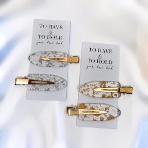 To Have and To Hold Wedding Hair Clips| Gold and Silver Flake Clips| Bridesmaid Proposal | Hen Party | Goodie Bag | Gift | Bridesmaid |