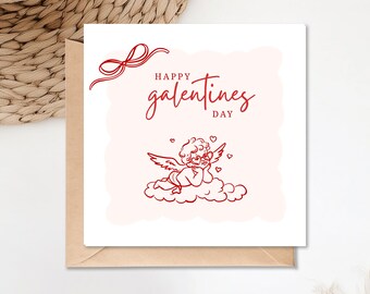 Cartão de Dia das Amigas com Cupido | Dia dos Namorados | Cartão de Dia das Amigas | Casal | Melhor Amiga | Namorada | Namorado | Melhor Amiga