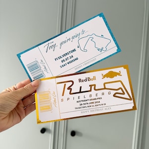 Folie Personalisiertes Geschenk GRAND PRIX Ticket | Konzert | Komödie | Andenken | Event-Eintrittskarte