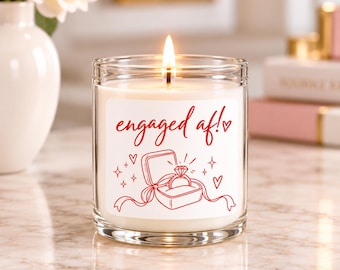 Engaged AF Candle, Pink Engagement Candle, Funny Engagement Gift, Bride to Be Gift, Newly Engaged Gift, Engagement Ring Candle
