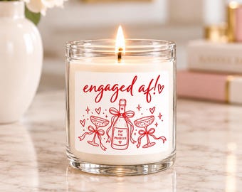 Engaged AF Candle, Pink Engagement Candle, Funny Engagement Gift, Bride to Be Gift, Newly Engaged Gift, Prosecco Candle