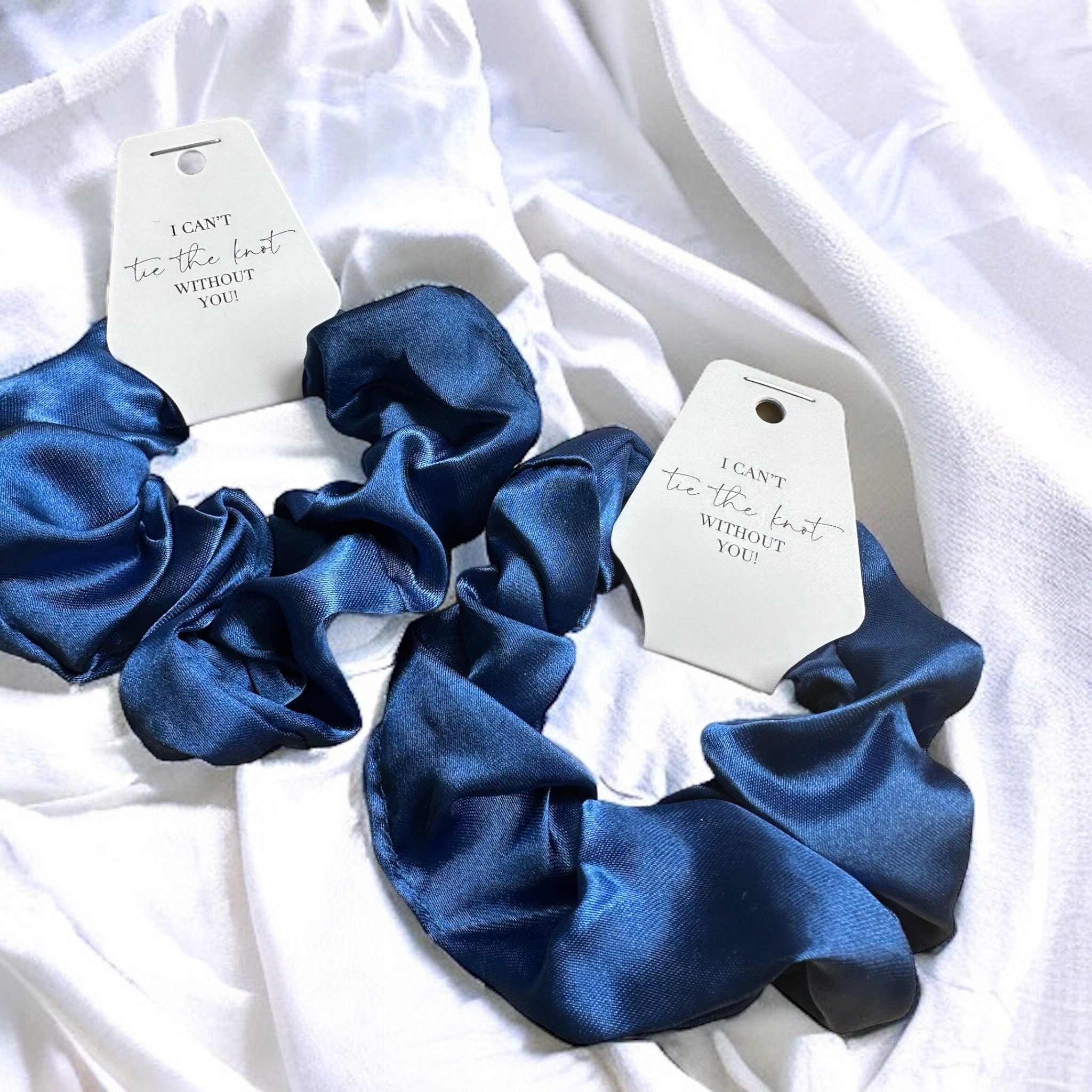 50 new Satin Scrunchies in dusty blue Handmade Dusty Blue Satin Scrunchie: Luxury Hair Tie - Etsy main image 3