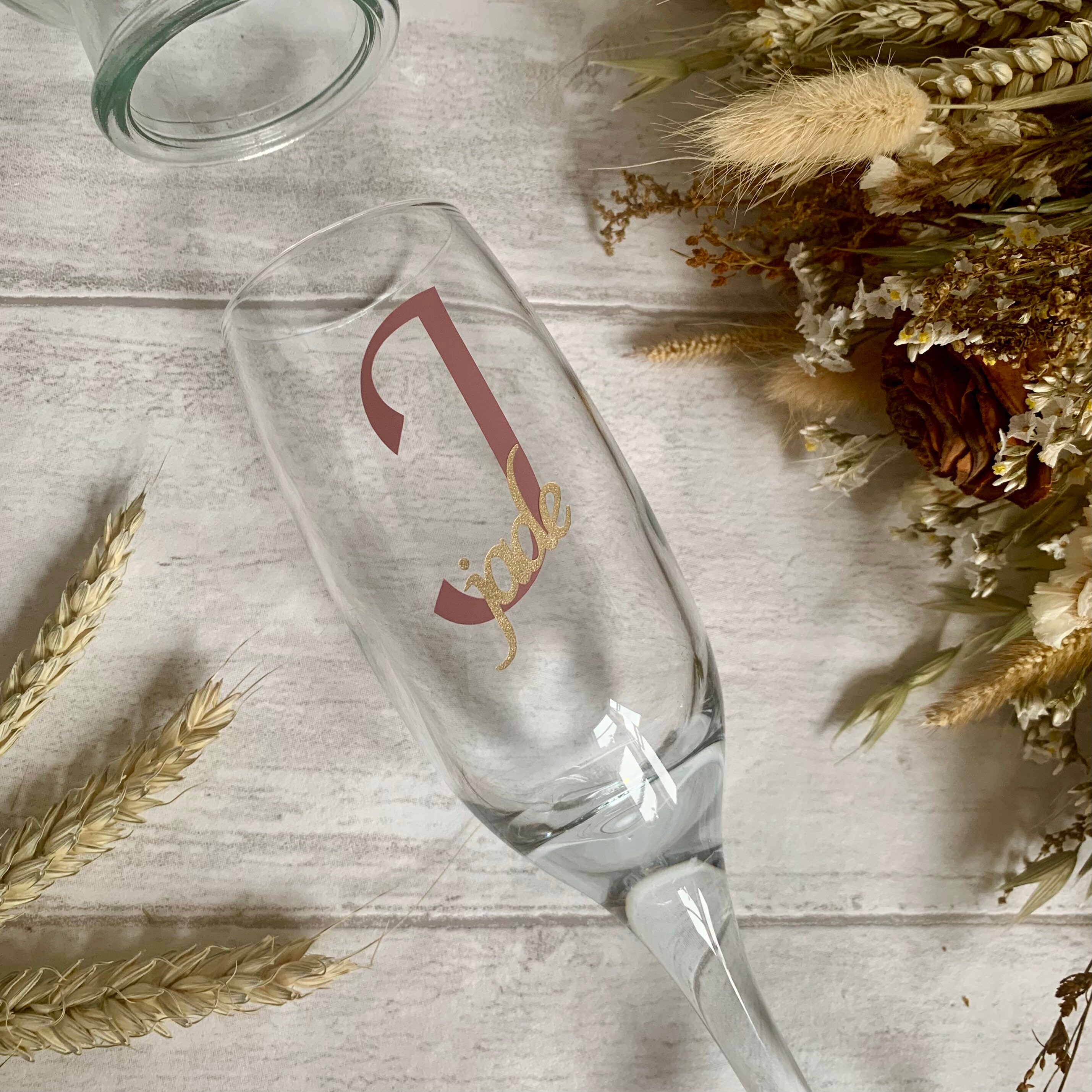 Personalised Initial and Name Glass Etsy