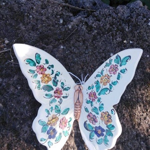 Ceramic butterflies,Caltagirone ceramic,hand-decorated butterflies.