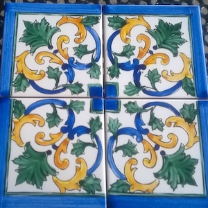 Sicilian tiles, mosaic tiles, backsplashes, 4x4 tiles, Sicilian majolica, Sicilian ceramics