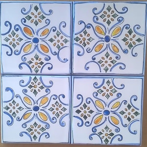 Conjunto de 4 azulejos cm10x10, azulejos de cozinha, azulejos, azulejos decorativos, azulejos sicilianos, azulejos personalizados, cerâmica siciliana