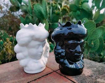 Moorköpfe, sizilianische Keramik, Caltagirone-Keramik, sizilianische Mauren/Mohrenköpfe, sizilianische Keramik, Caltagirone-Keramik, sizilianische Mauren