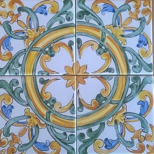 40x40 panel, with Sicilian ceramic tiles.